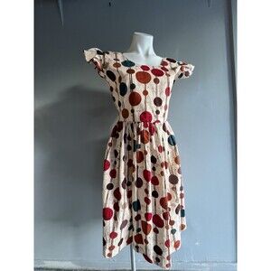 Dress Women’s Size 14 A Line Tie Waist  Zip Cotton